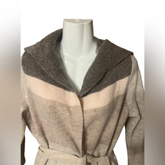 Anthropologie Angel of the North Lambswool Suede Pocket Belted Cardigan Sweater - Picture 4 of 10